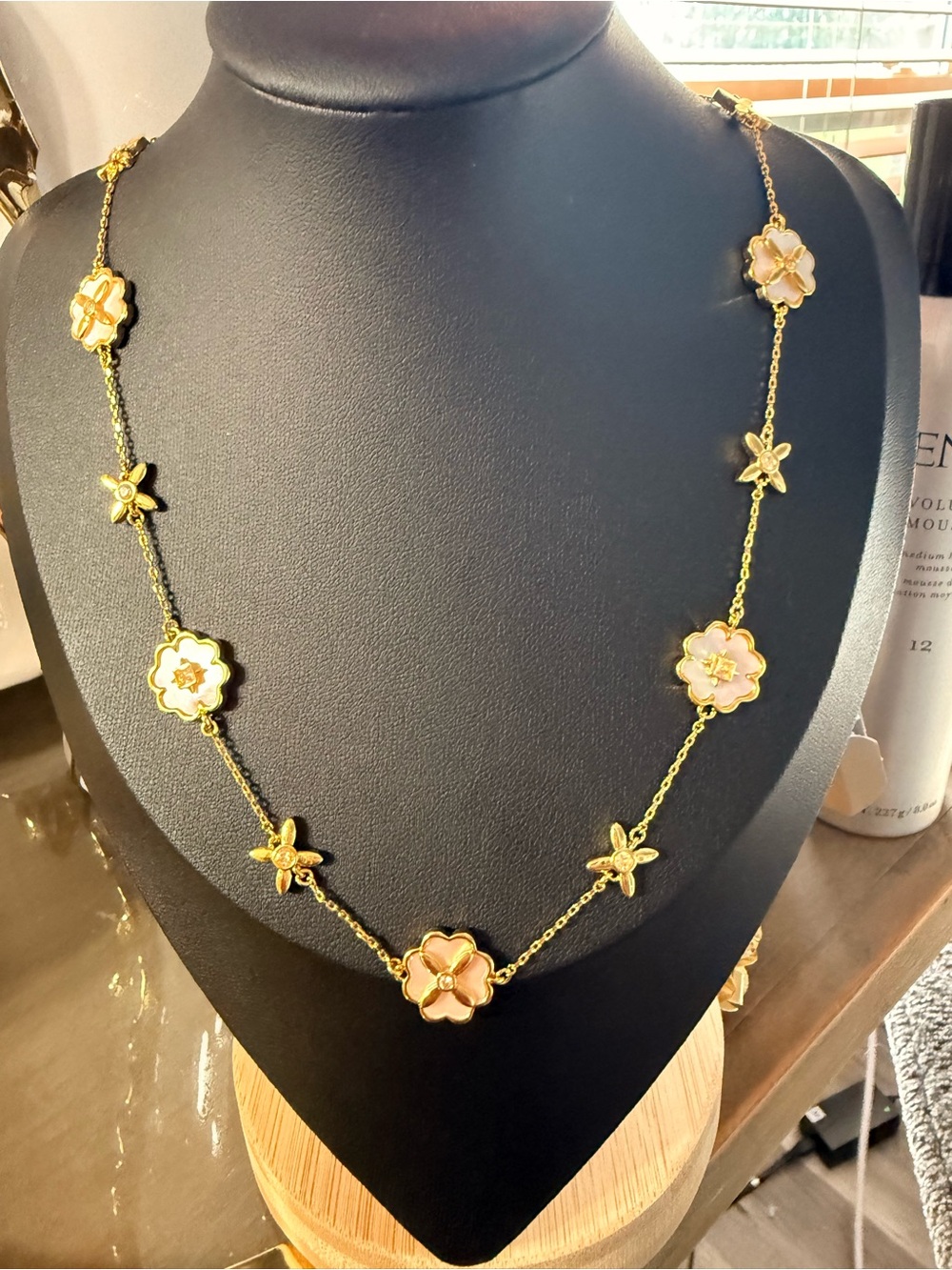 kate spade Gold-Tone Necklace with Mother of Pearl Floral Stations
